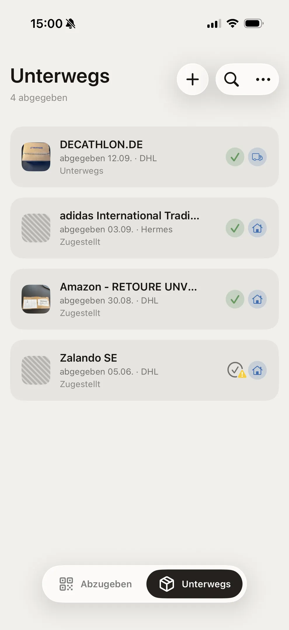 PaketQR — Vor der Abgabe. Und danach unterwegs.