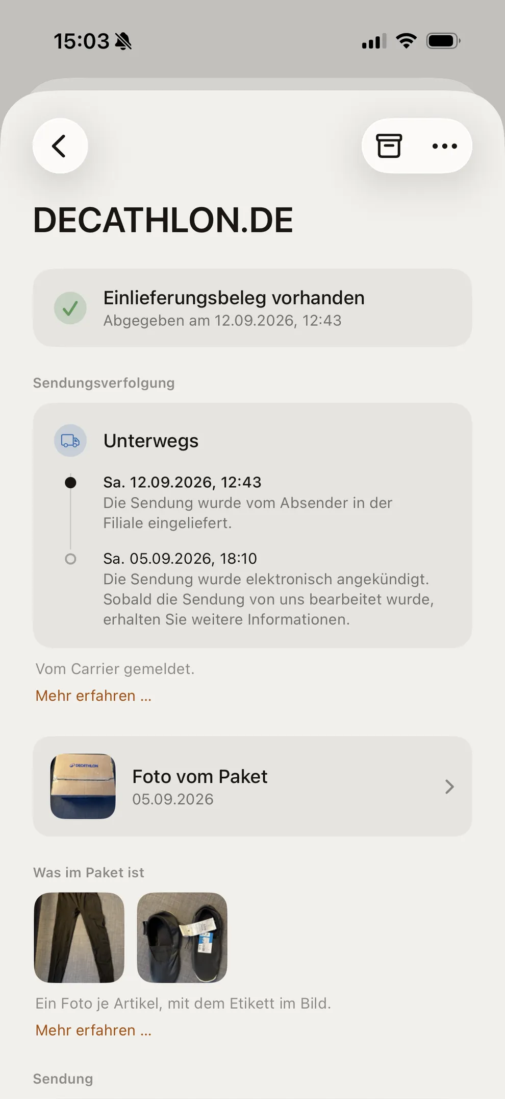 PaketQR — Der Einlieferungsbeleg ist dein Nachweis der Abgabe – nicht der QR-Code.